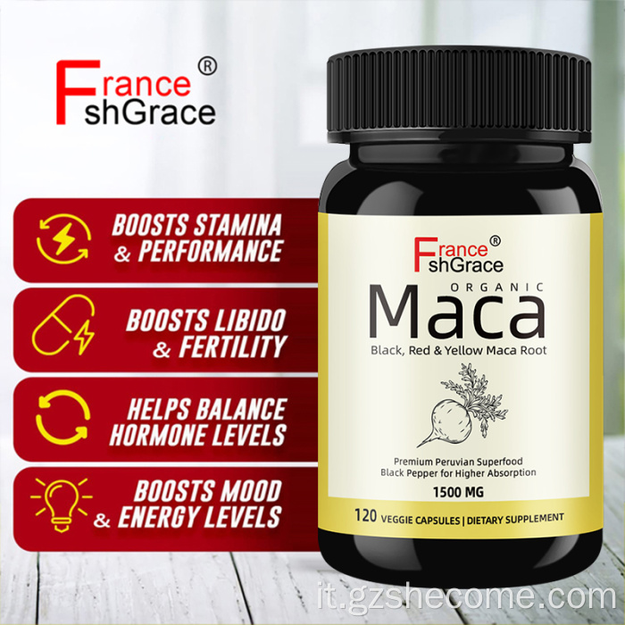 Il supplemento di estratto di maca aiuta con lo stress capsule di maca